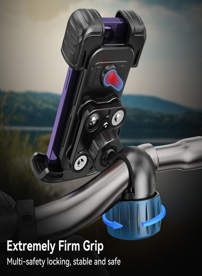 aceyoon Bike Cell Phone Holder, Phone Holder for Motorcycle, Bicycle Phone Mount Bike Phone Holder Handlebar Scooter Phone Clip for iPhone Air 17 Pro Max,16 15 Pro Max, More 4.7 to 6.8" Smartphones - Image 5