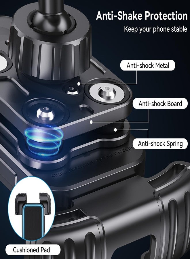 aceyoon Bike Cell Phone Holder, Phone Holder for Motorcycle, Bicycle Phone Mount Bike Phone Holder Handlebar Scooter Phone Clip for iPhone Air 17 Pro Max,16 15 Pro Max, More 4.7 to 6.8" Smartphones - Image 3