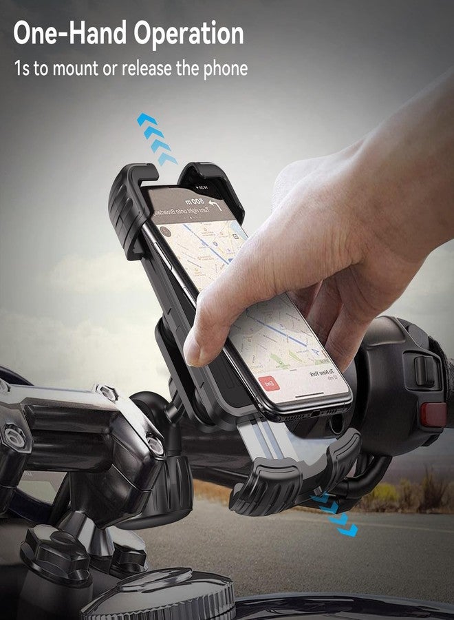 aceyoon Bike Cell Phone Holder, Phone Holder for Motorcycle, Bicycle Phone Mount Bike Phone Holder Handlebar Scooter Phone Clip for iPhone Air 17 Pro Max,16 15 Pro Max, More 4.7 to 6.8" Smartphones - Image 2