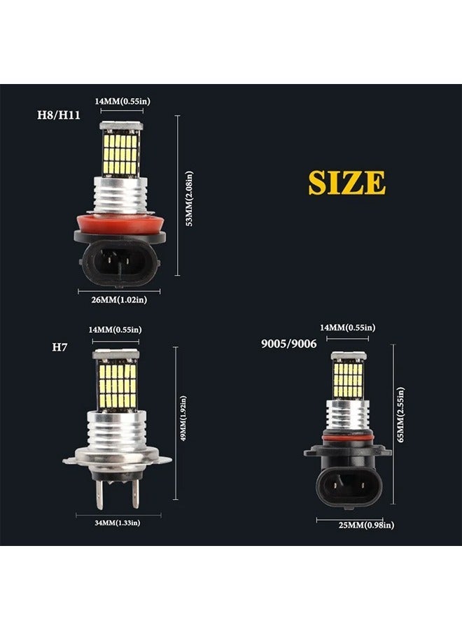 MUNTAQI 2PCS Fog Light H7 LED Bulb H8 H9 H11 9005 9006 LED 4014 Chips 45SMD Lens 12V Car Lamps Driving Auto Lamp Super Bright - Image 3