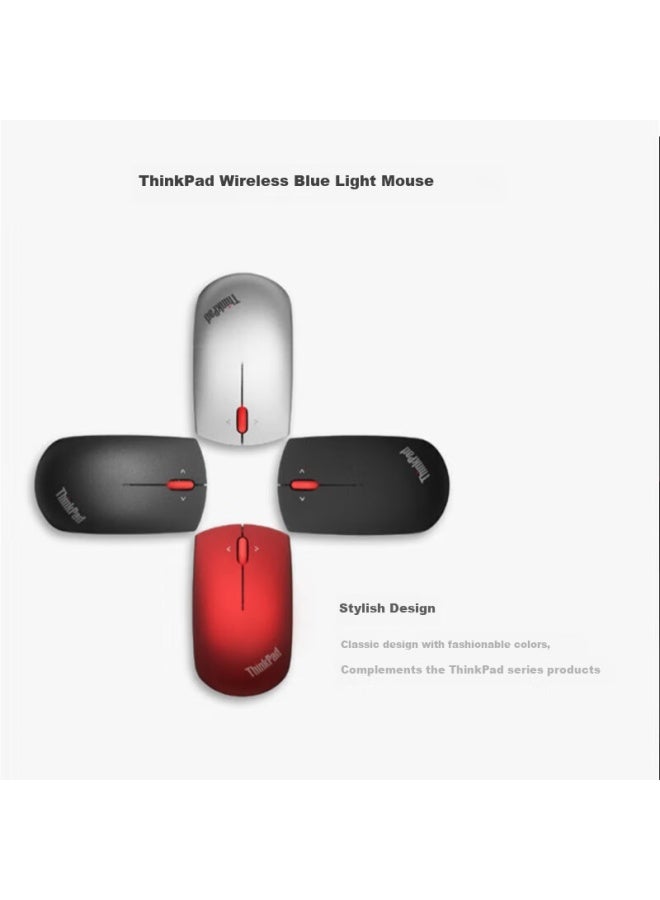 Thinkpad Lenovo Wireless Mouse Classic Red Dot Notebook Desktop Office Mouse Compatible With Thinkbook Laptops Compact Portable Charm Red - Image 3