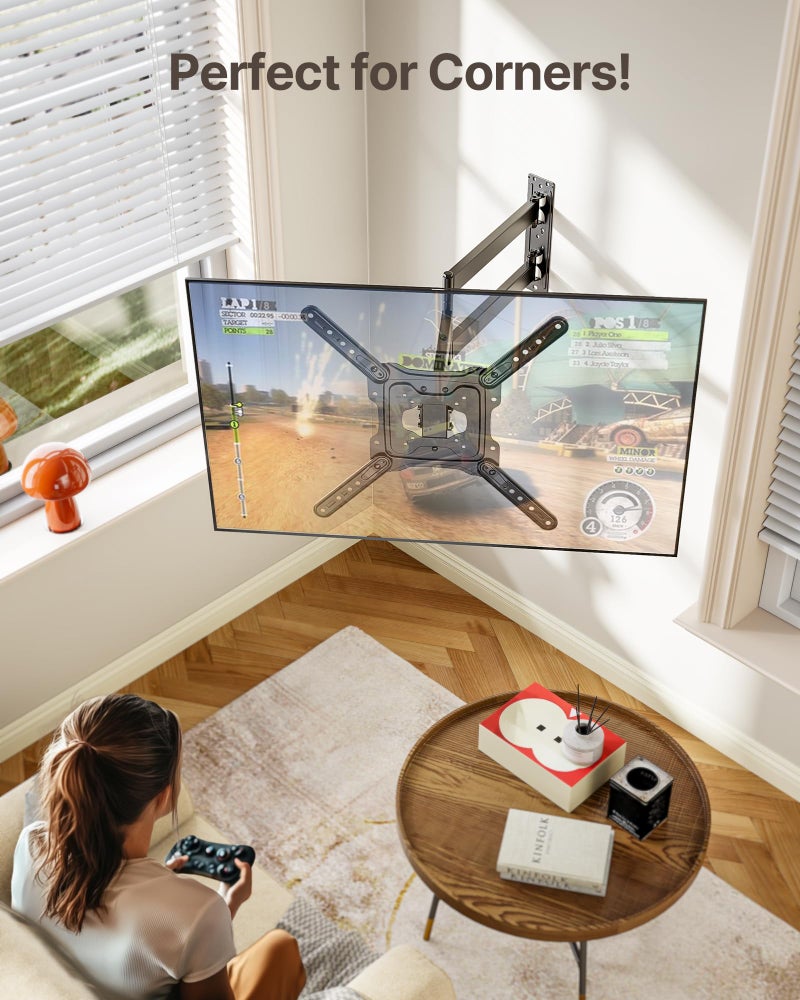 monTEK Long Arm TV Wall Mount for Most 23-65 Inch TVs, 29 Inch Long Extension TV Mount Swivel and Tilt, Full Motion Wall Mount Tv Bracket Fit Max VESA 400 x 400mm, Up to 77 lbs - Image 5