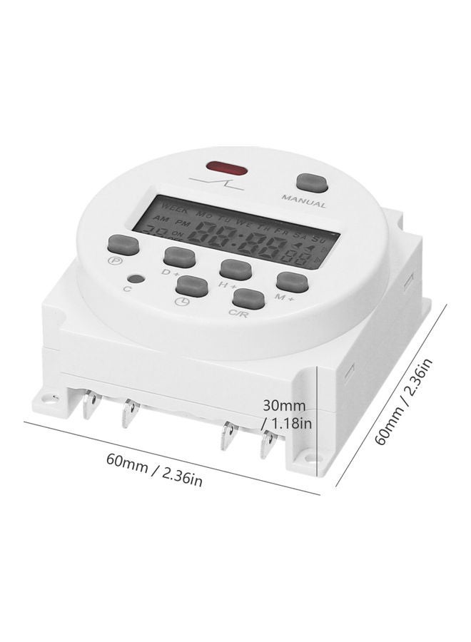 NIBEMINENT CN101A 12V Weekly Programmable Digital Timer Switch White - Image 5