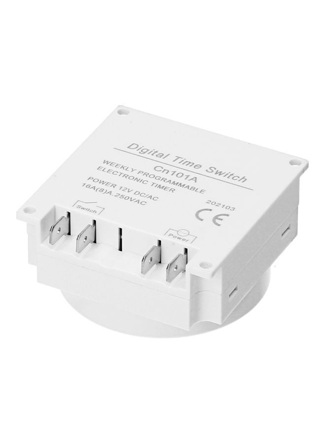 NIBEMINENT CN101A 12V Weekly Programmable Digital Timer Switch White - Image 2