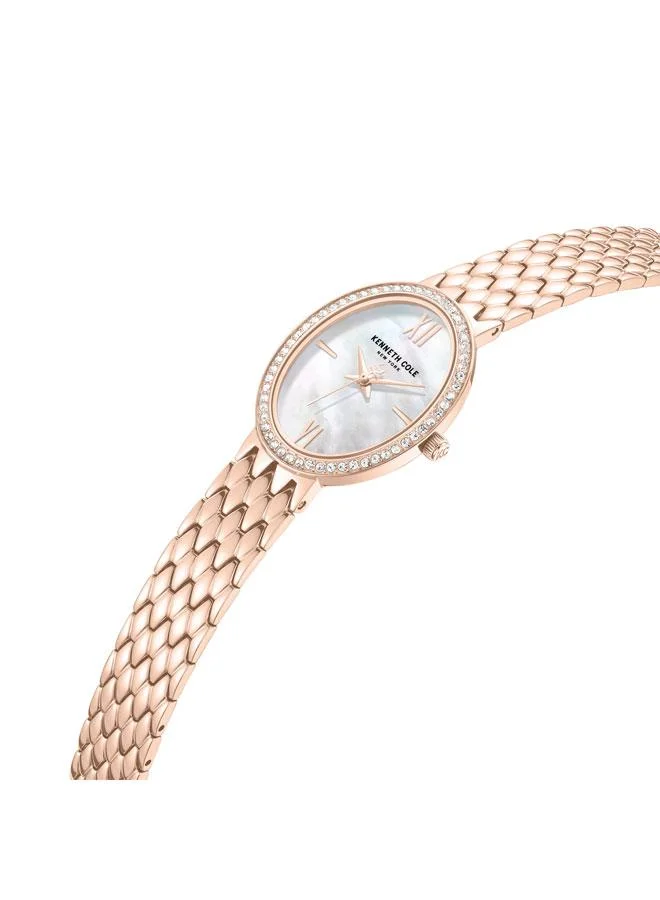 Kenneth Cole New York Upper East Side Women's 25mm Quartz Watch with White Mother-of-pearl Dial & Stainless Steel Bracelet