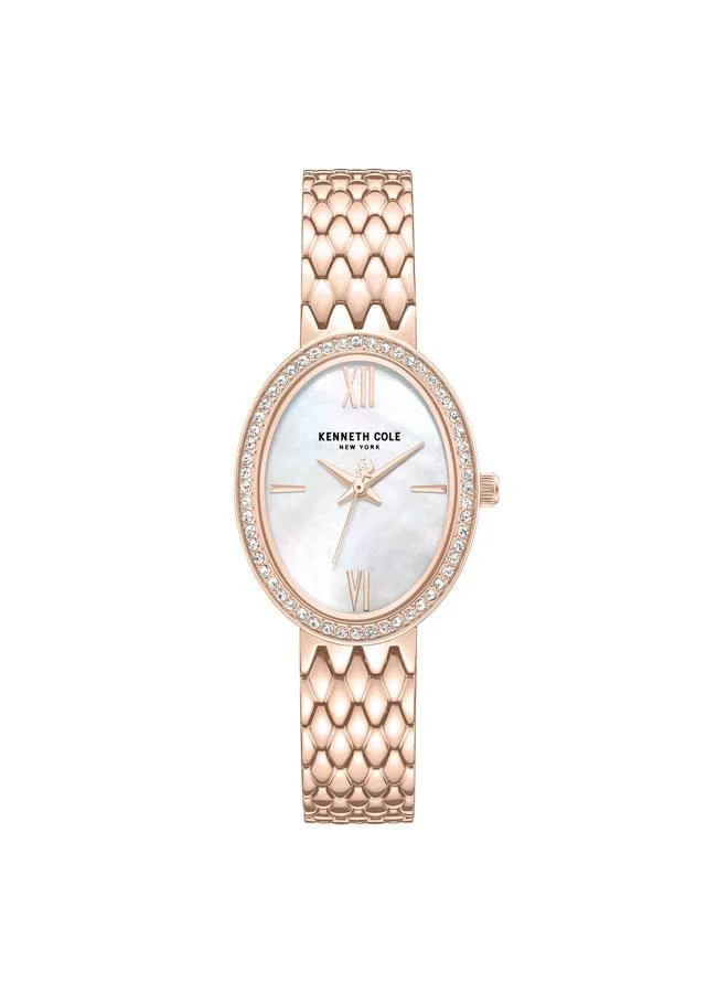 Kenneth Cole New York Upper East Side Women's 25mm Quartz Watch with White Mother-of-pearl Dial & Stainless Steel Bracelet