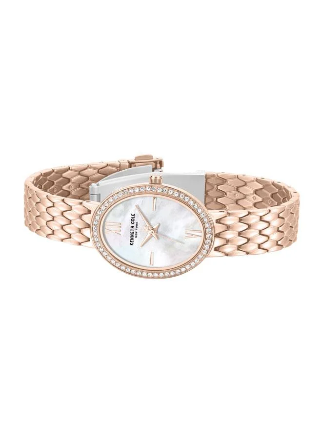 Kenneth Cole New York Upper East Side Women's 25mm Quartz Watch with White Mother-of-pearl Dial & Stainless Steel Bracelet