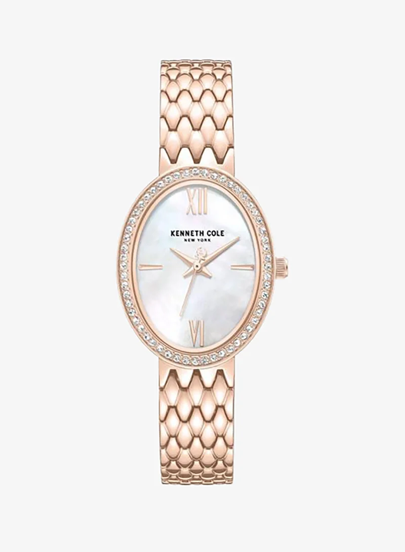 Kenneth Cole New York Upper East Side Women's 25mm Quartz Watch with White Mother-of-pearl Dial & Stainless Steel Bracelet
