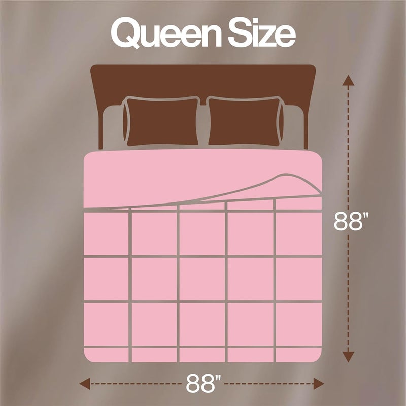 Comforter Duvet Insert - Quilted Comforter with Corner Tabs - Box Stitched Down Alternative Comforter (Queen, Pink) - Image 2
