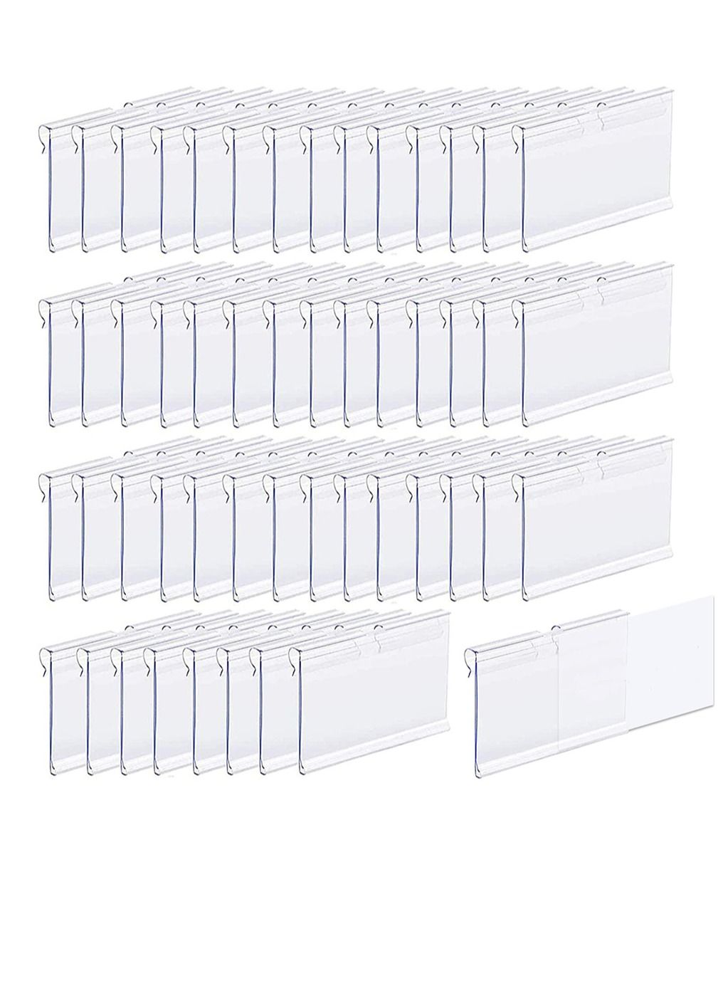 Generic 50 Pcs Clear Plastic Bucket Clip Labels For Baskets, Metal Rack ...