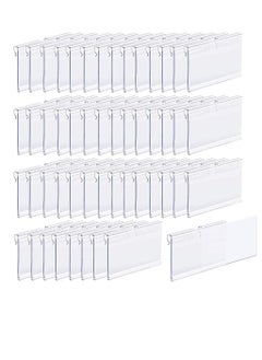 Generic 50 Pcs Clear Plastic Bucket Clip Labels For Baskets, Metal Rack Price Labels, Storage Bin Labels, Merchandise Sign Display  - Image 1