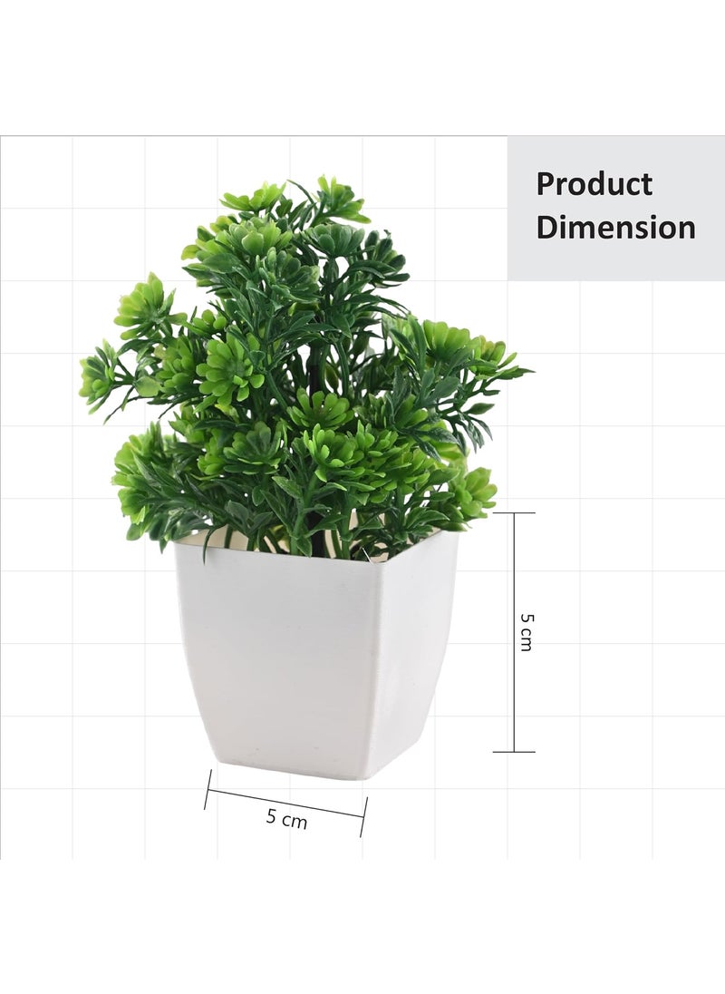 Kuber Industries Kuber Industries 8 Pcs Set Plastic Mini Artificial Plants with Pot Table Top TV Unit Decorative Items for Living Room Faux Plants for Home Decor Office Desk Deko Square Multi  - Image 3