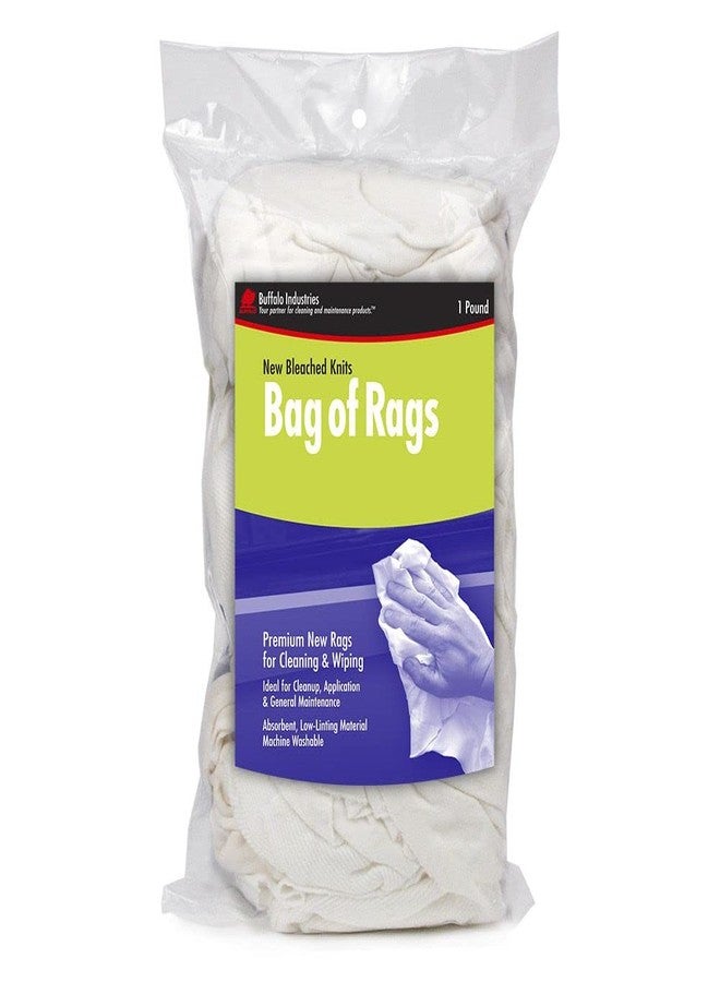 Buffalo Industries (60200) New White Bleached Knit Rags, 1 lb. box - All-Purpose Wiping, Cleaning, Polishing, Medium-Weight T-shirt Material, Washed and Bleached for Super Absorbency and Low-Linting - Image 2