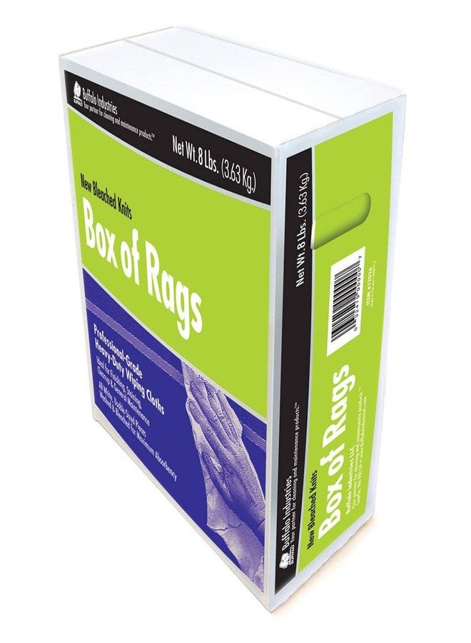Buffalo Industries (60200) New White Bleached Knit Rags, 1 lb. box - All-Purpose Wiping, Cleaning, Polishing, Medium-Weight T-shirt Material, Washed and Bleached for Super Absorbency and Low-Linting - Image 1