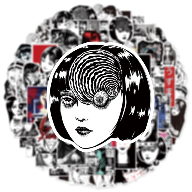 PWSTY 50Pcs Manga Tomie Stickers Mixed Pack,Junji Ito Cartoon Characters Stickers Movie Decorative Sticker for Kids Teens Adults Waterproof Sticker for Water Bottle Laptop (Tombe) - Image 2