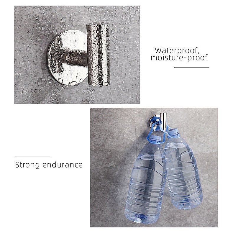 Wall Metal Coat Hook Single Hook Bathroom Clothes Towel Stainless Steel Hook Punch-Free Coat Hook - Image 4