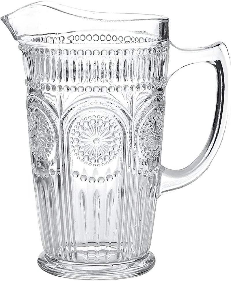 Kingrol 50 oz Glass Pitcher, Vintage Water Carafe Jug for Ice Tea, Juice, Milk, Beverages, Heat Resistant Glass Carafe for Hot/Cold Water - Image 1
