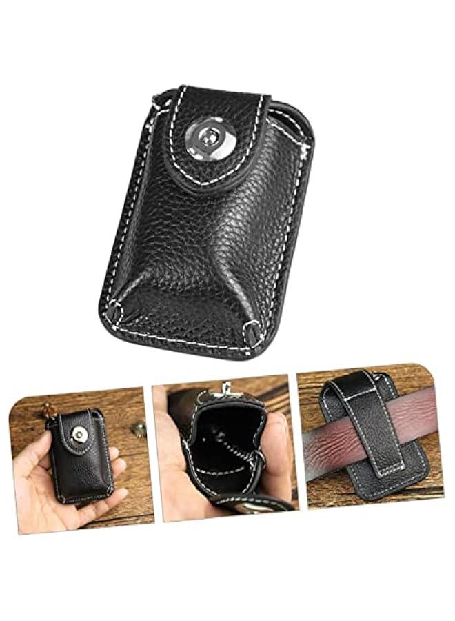 Generic car key keychains car keys keychain remote key fob key fob holder key pouch key fob case key covers car key protector key fob cover for car keys leather car key case belt  - Image 3