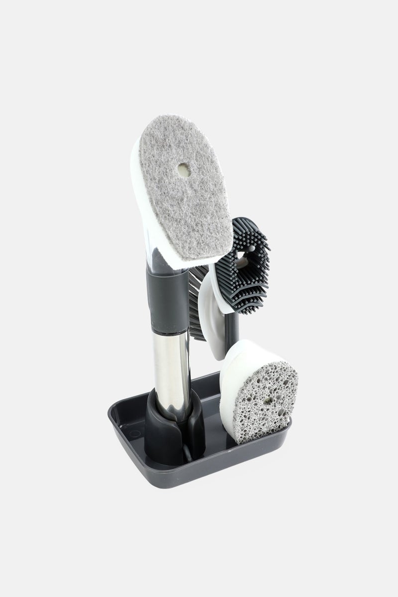 YOTO Soap Dispensing Kitchen Brush, Dark Grey - Image 3