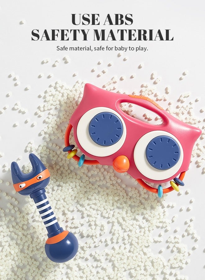 Musical Hand Crank Children's Toy, Funny Owl Music Box, Contains 8 Educational Nursery Rhymes/8 Percussion Songs - Image 4