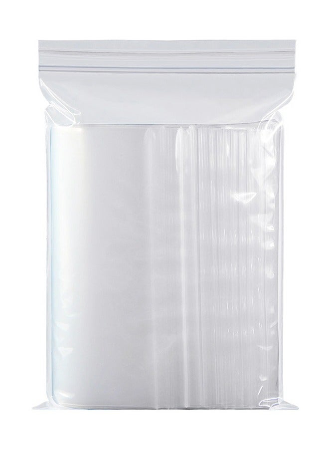 GUSGU Clear Plastic Reclosable Zip Bags 14x20cm (100 count), Poly Baggies with Resealable Zip Top Lock for Small Business Storage, Packaging - Image 1