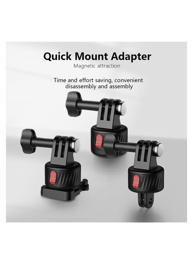 Y&D - Magnetic Suction Adapter Tripod Quick Release Base Mount Action Camera Accessories Screws Free with Compatible 11/10/9/8/7 Insta 360 AKASO DJI - Image 1