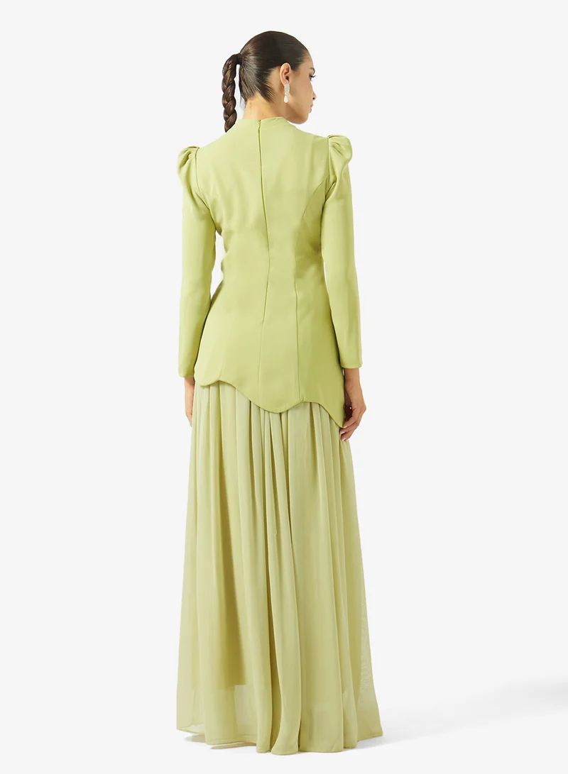 Akadia Fashion  BEADED WAVY WAIST LINE CREPE DRESS for Women | Best Price UAE