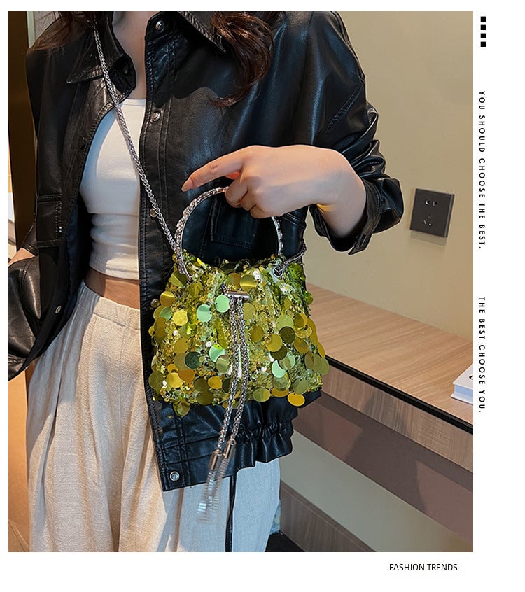 Japanese And K-Style Of Small Fragrant Sequin Bags For Women 2023 New Trendy Fashion Colorful Evening Bag Versatile Shoulder Crossbody Bag - Image 2