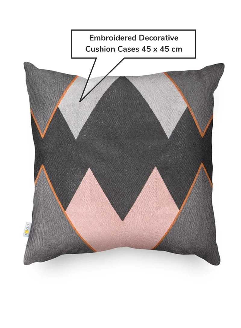 Donetella Decorative Embroidered Cushion Cover Multicolour 45x45Cm (Without Filler)