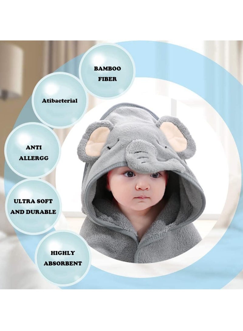 Excefore 2 Pack Bamboo Hooded Baby Towel Organic Bamboo Bath Towel for Toddler Soft and Super Absorbent Washcloth Machine Washable Towel Keeps Your Baby Warm Cosy - Image 4