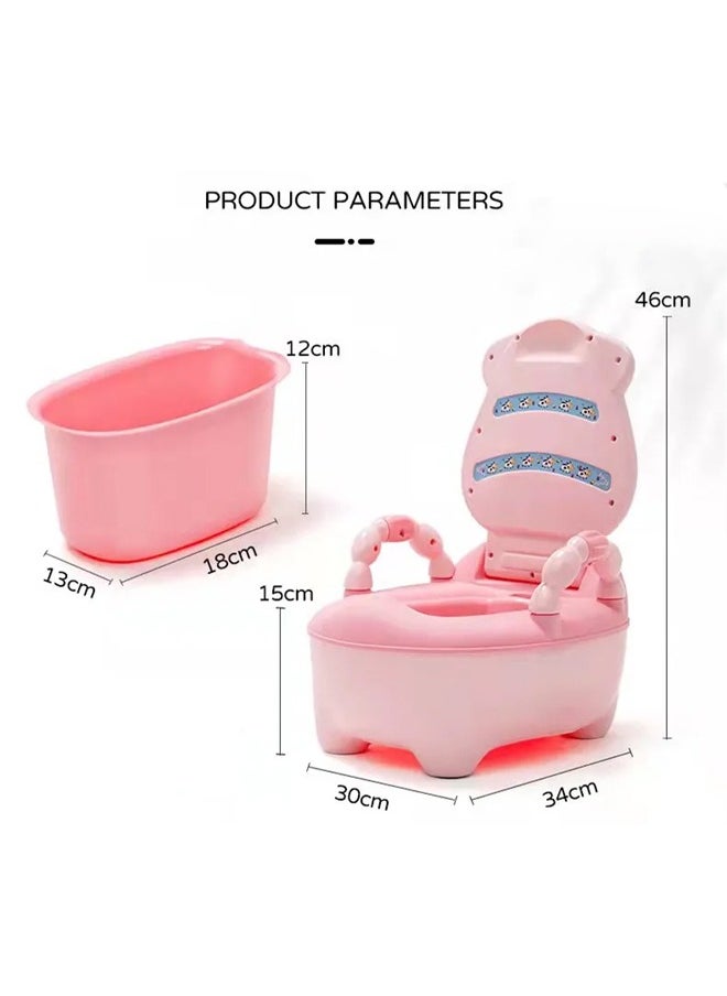 Generic - Kid Size Potty Realistic Potty Training Toilet Toddler Potty Chair with Soft Seat Removable Potty Pot Toilet Tissue Dispenser and Splash Guard Non-Slip for Toddler Baby Kids - Image 1