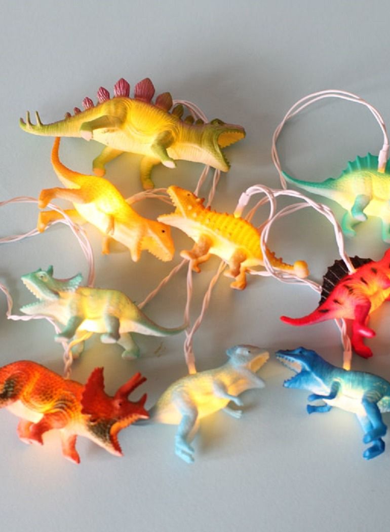 سلة حبل إضاءة ليد مع تعليقة على شكل ديناصورات ملونة للأطفال بطول 1.6 متر للديكورات وأعياد الميلاد - Image 2