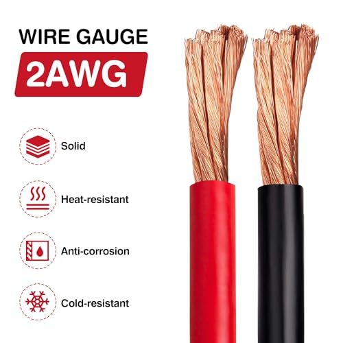 Venussar 24 FT Quick Disconnect Winch Power Cable, 2 Gauge 2 AWG Copper Wiring, Heavy Duty Quick Disconnect Cables - Image 3