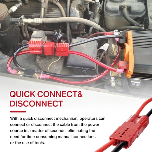 Venussar 24 FT Quick Disconnect Winch Power Cable, 2 Gauge 2 AWG Copper Wiring, Heavy Duty Quick Disconnect Cables - Image 5