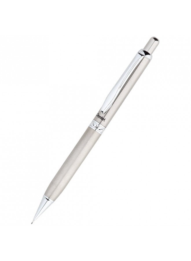 Pentel مجموعة أقلام جيل وبنسل من بنتل ليبريتو مع علبة هدايا، قلم 0.7 مم وبنسل 0.5 مم، براميل فضية (K6A8Z-A) - Image 3