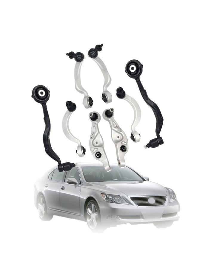 munirater 8-Pack Front Upper Lower Control Arm w/Bushings Kit Replacement for Lexus LS460 2007-2017 - Image 1