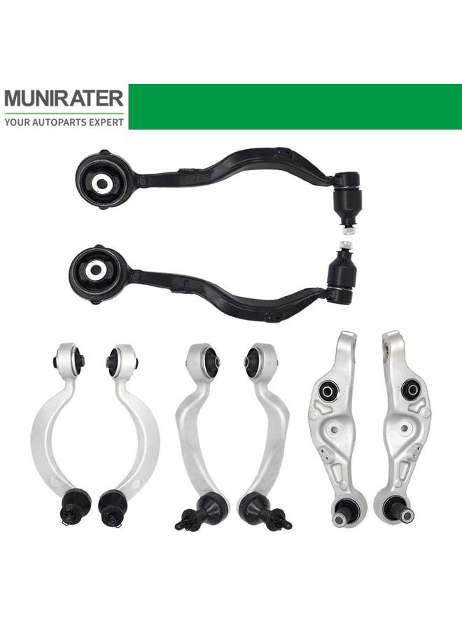 munirater 8-Pack Front Upper Lower Control Arm w/Bushings Kit Replacement for Lexus LS460 2007-2017 - Image 3