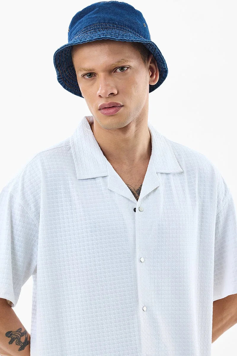 SNITCH Snap Button Self-Design Box Fit Shirt