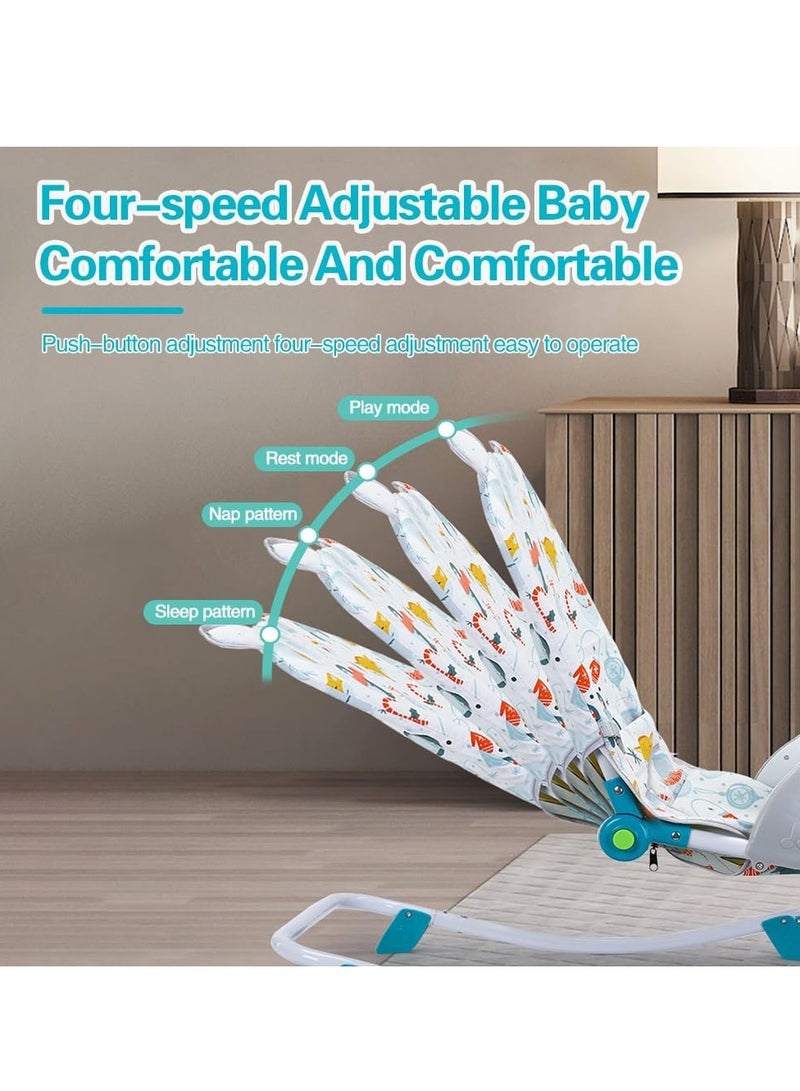 ARNOTEC Baby rocking chair, multifunctional music bed lightweight foldable children rocking chair, multifunctional music bed, multi-position tilt, safety belt and detachable parenting toys, suitable for newborn boys and girls  - Image 5