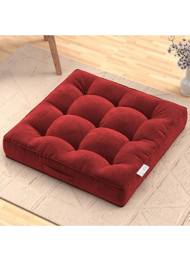 MY ARMOR Floor Cushions 50x50x10 Cm, Chair Cushions for Sitting | Seat Cushion for Yoga, Pooja, Meditation, Square Cushion for Office/Home Chair, Living Room | 100% Velvet - Maroon - pzsku/Z01BC508042DD8FA8A267Z/45/_/1738306561/ef81924c-5e60-41ce-8367-821367996b45