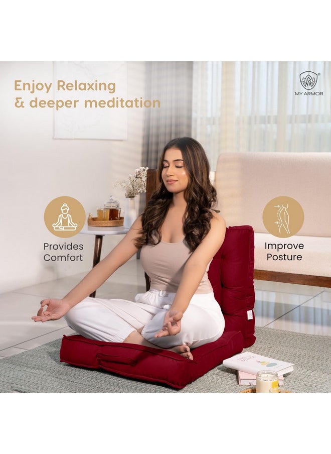 MY ARMOR Floor Cushions 50x50x10 Cm, Chair Cushions for Sitting | Seat Cushion for Yoga, Pooja, Meditation, Square Cushion for Office/Home Chair, Living Room | 100% Velvet - Maroon - pzsku/Z01BC508042DD8FA8A267Z/45/_/1738306567/bb79cd65-a00b-4728-9533-6b32da817bd9