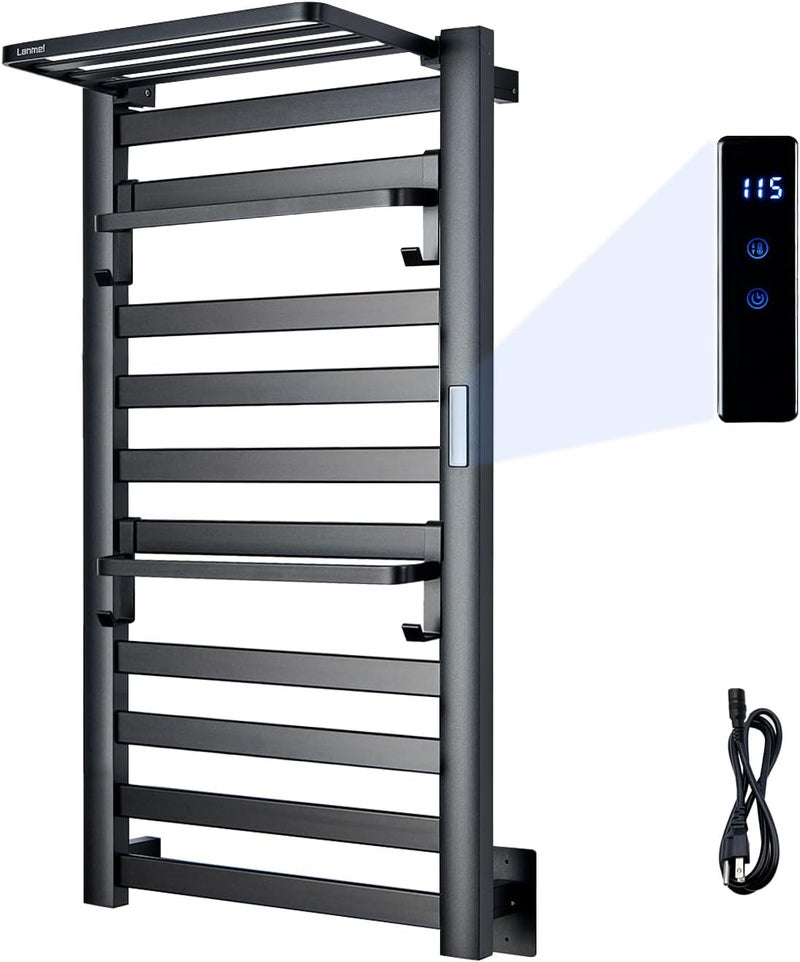 LANMEL Store 2 in 1 Towel Warmer Rack & Towel Rack Wall,10 Bars Electric Wall Mounted Heated Towel Racks for Bathroom, 24H Time Setting and Temperature Control Heated Drying Rack - Image 1