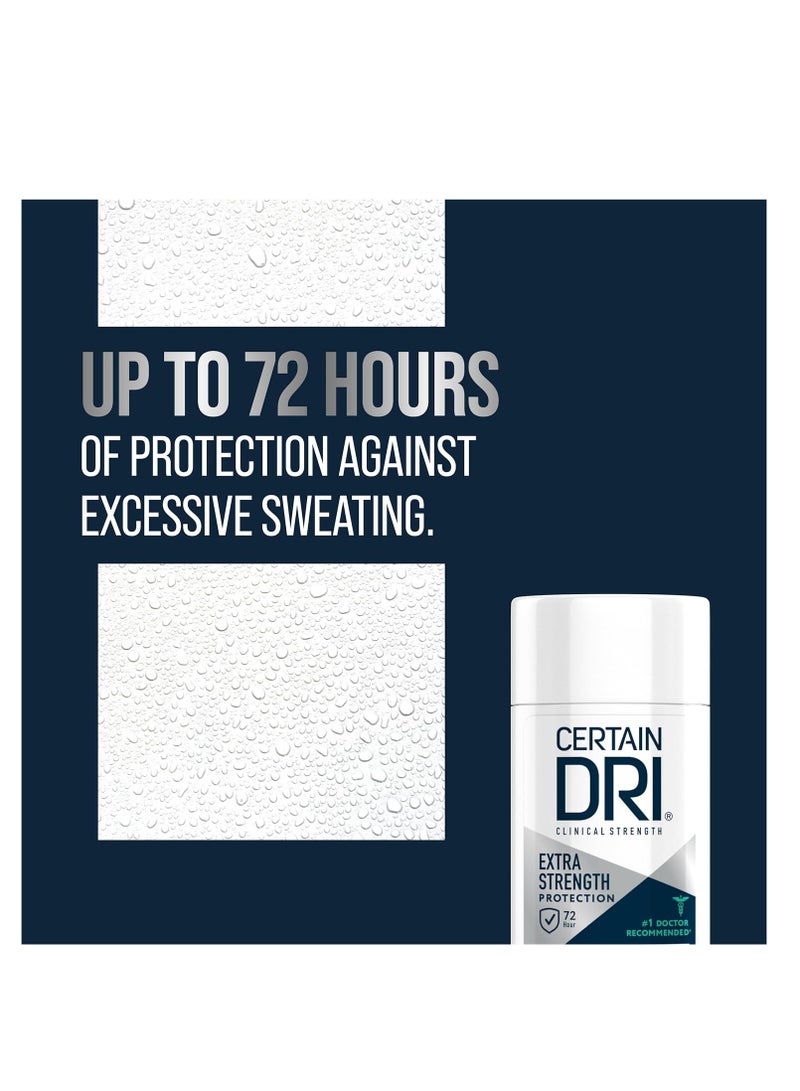 CERTAIN DRI Certain Dri Extra Strength Clinical Solid Antiperspirant, Hyperhidrosis Treatment for Men & Women, Long-Lasting 72hr Protection, Effective Sweat Control, Travel Friendly, Powder Fresh Scent, 1.7oz  - Image 2
