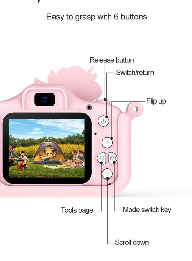 Kids Camera,1080P HD Digital Video Camera Toy for 3-12 Year Old Boys/Girls, Birthday Festival Gifts for Kids,USB Rechargeable Kids Selfie Camera with 32GB SD Card and card reader - Image 3