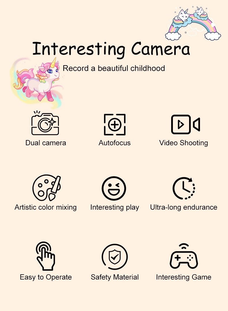 Kids Camera,1080P HD Digital Video Camera Toy for 3-12 Year Old Boys/Girls, Birthday Festival Gifts for Kids,USB Rechargeable Kids Selfie Camera with 32GB SD Card and card reader - Image 5