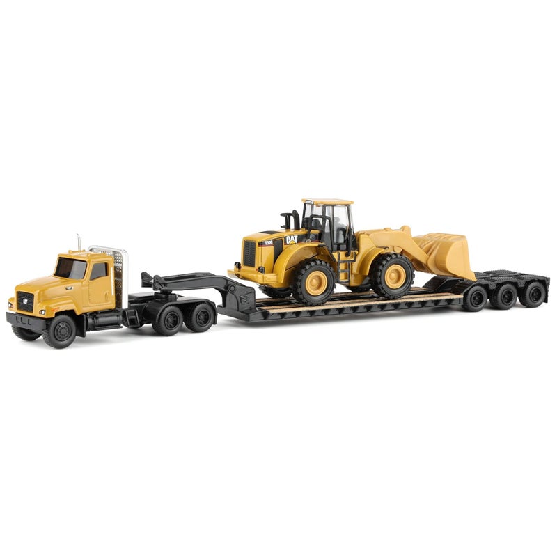 Diecast Masters 187 Caterpillar CT681 Day Cab with Lowboy 950G Wheel Loader 84418 - Image 2