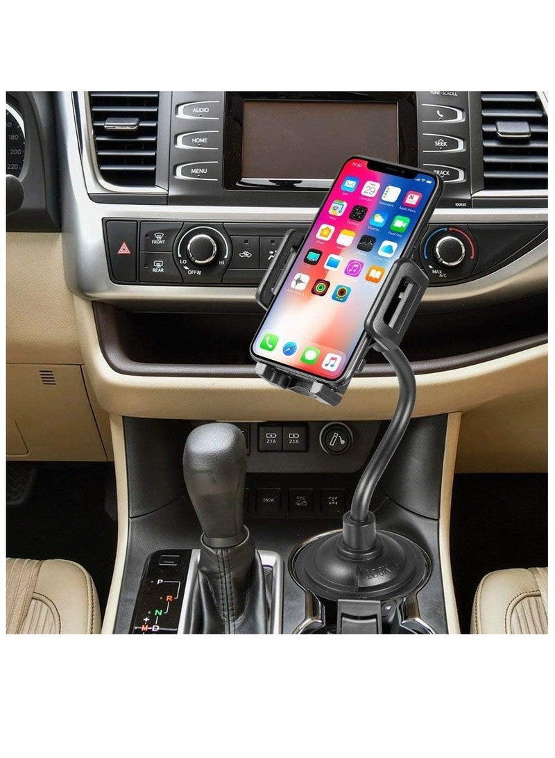 Gulf Trend Universal Car Cup Holder Phone Mount with Long Neck & 360° Rotatable Cradle Compatible for iPhone 14 Pro Max/14 Plus/13 Pro Max/12 Pro Max/11/Galaxy Note 20 Ultra/Note 20/S3 Ultra - Image 1