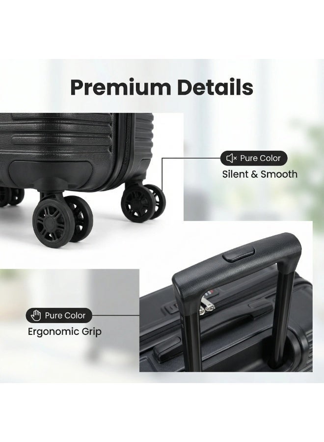 سبيس تتضمن مجموعة حقائب السفر المكونة من ثلاث قطع والمصنوعة من مادة ABS تصميمًا صلبًا مزودًا بعجلات دوارة، وقفل TSA، وتصميمًا قابلًا للتوسيع؛ وهي مناسبة للجنسين. - Image 5