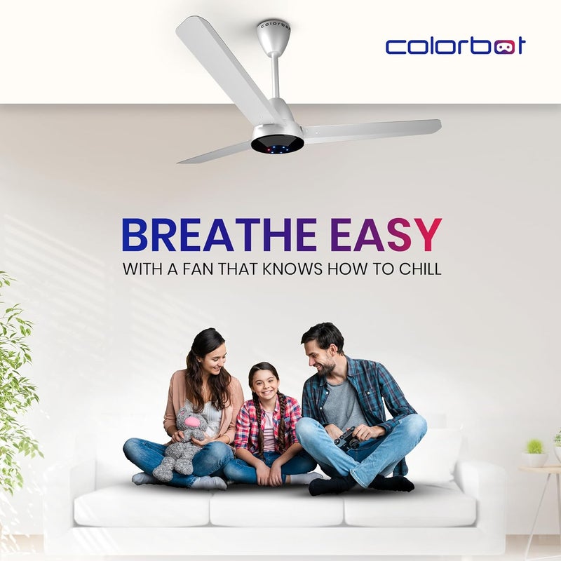 Colorbot Colorbot Helix 1200 mm BEE 5 Star Rated BLDC Ceiling Fans with Remote Control High Speed Power Saver 100 Copper Winding Reverse Mode 22 Year Warranty Arctic White  - Image 3