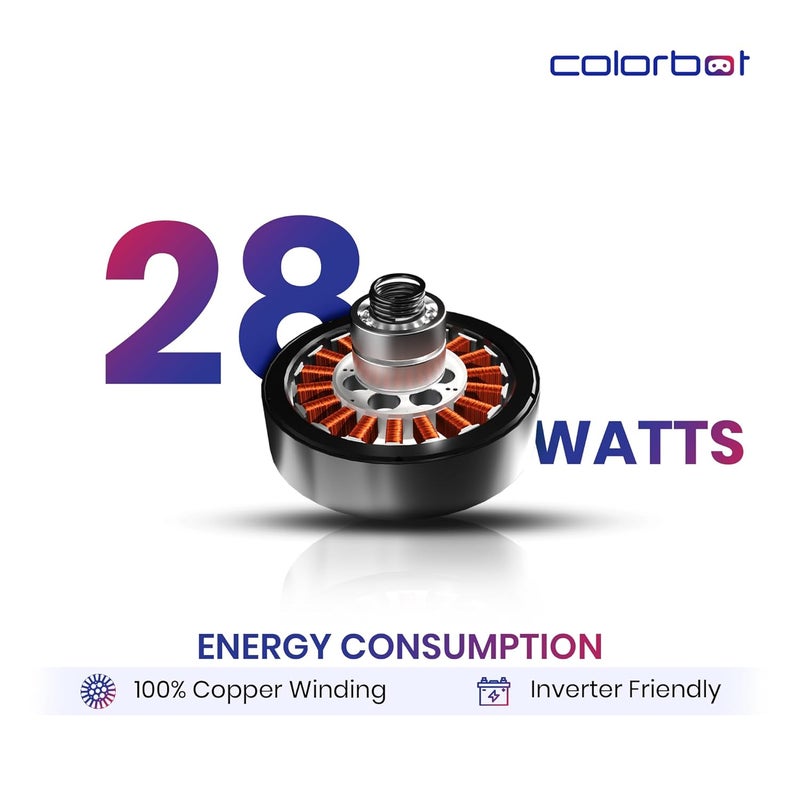 Colorbot Colorbot Helix 1200 mm BEE 5 Star Rated BLDC Ceiling Fans with Remote Control High Speed Power Saver 100 Copper Winding Reverse Mode 22 Year Warranty Arctic White  - Image 5